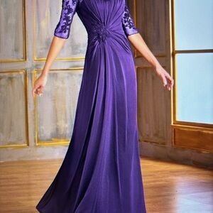 MOTHER Long Sleeve Purple Gown